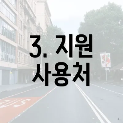 3. 지원 사용처