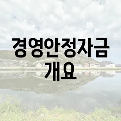 경영안정자금 개요