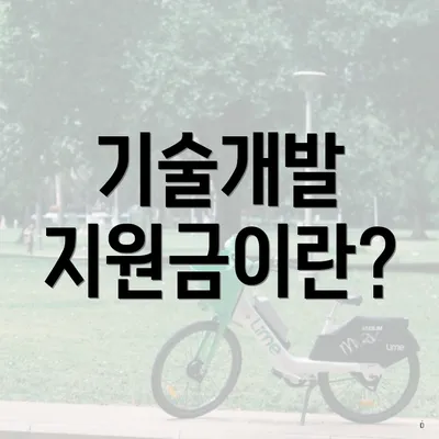 기술개발 지원금이란?