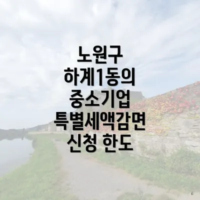 노원구 하계1동의 중소기업 특별세액감면 신청 한도