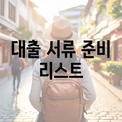 대출 서류 준비 리스트