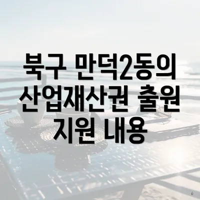 북구 만덕2동의 산업재산권 출원 지원 내용