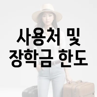 사용처 및 장학금 한도