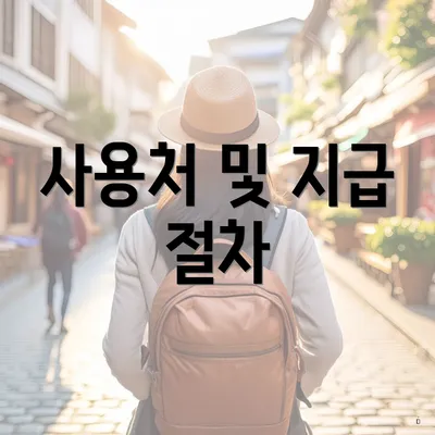 사용처 및 지급 절차