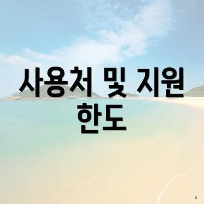 사용처 및 지원 한도