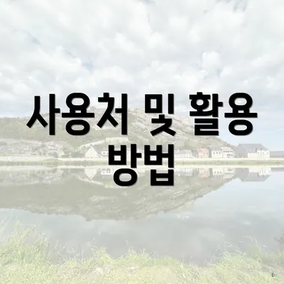 사용처 및 활용 방법