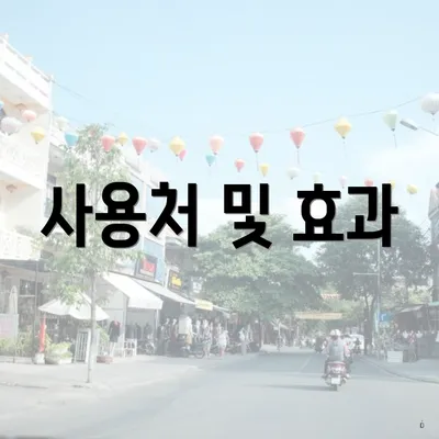 사용처 및 효과