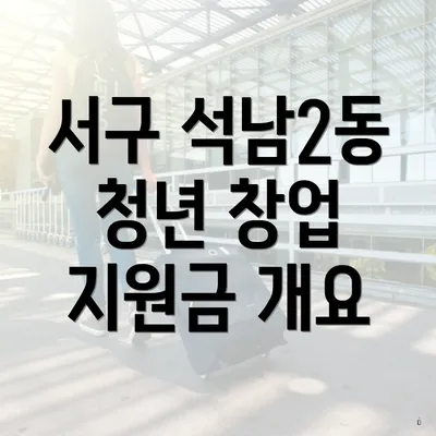 서구 석남2동 청년 창업 지원금 개요