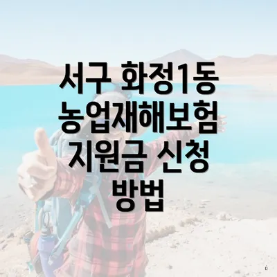 서구 화정1동 농업재해보험 지원금 신청 방법