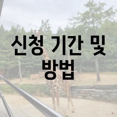신청 기간 및 방법