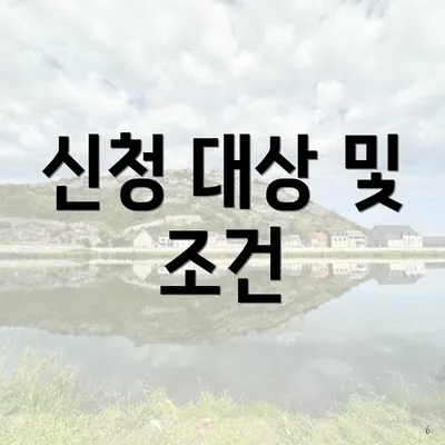 신청 대상 및 조건