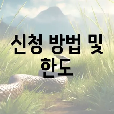 신청 방법 및 한도