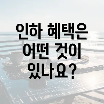 인하 혜택은 어떤 것이 있나요?