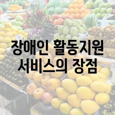 장애인 활동지원 서비스의 장점