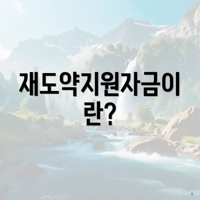 재도약지원자금이란?