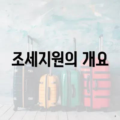 조세지원의 개요