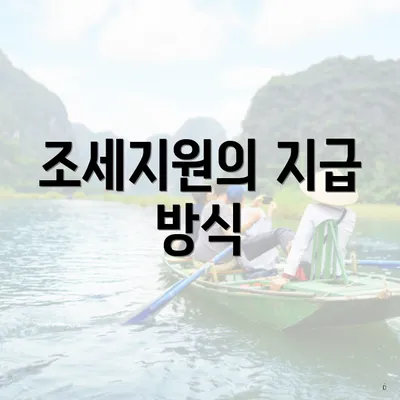 조세지원의 지급 방식