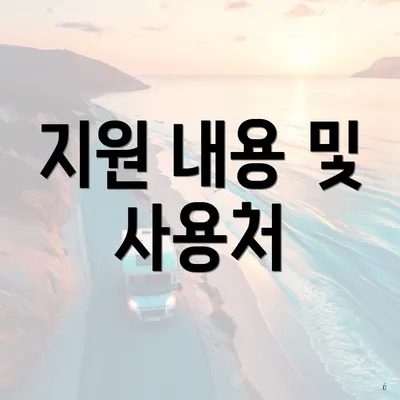 지원 내용 및 사용처