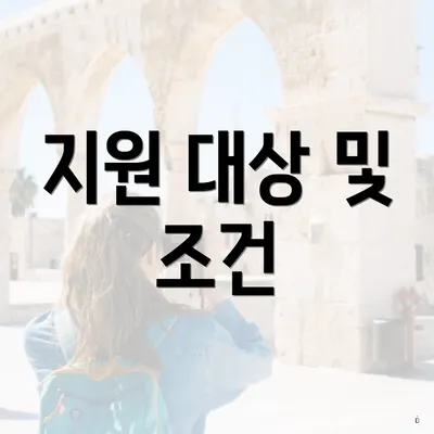 지원 대상 및 조건