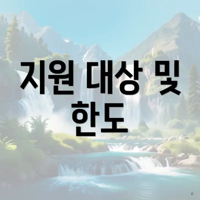 지원 대상 및 한도