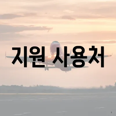 지원 사용처