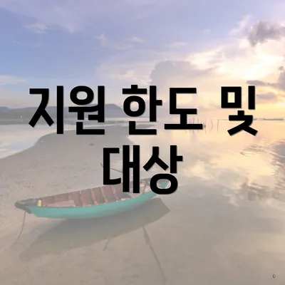 지원 한도 및 대상