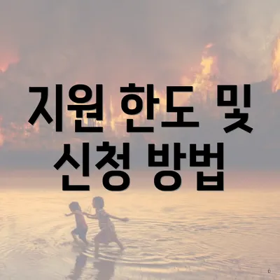 지원 한도 및 신청 방법