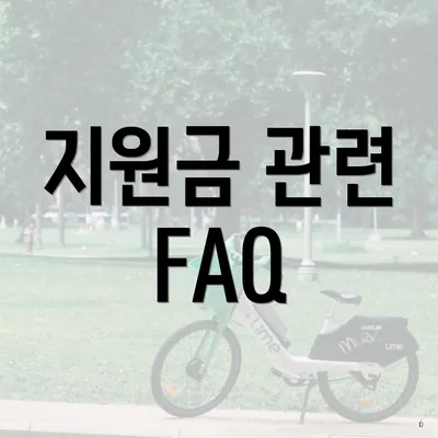 지원금 관련 FAQ