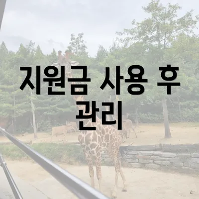 지원금 사용 후 관리