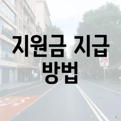지원금 지급 방법