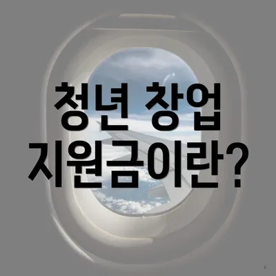 청년 창업 지원금이란?