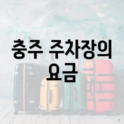 충주 주차장의 요금