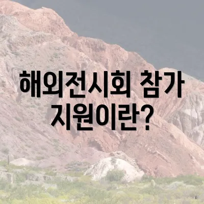 해외전시회 참가 지원이란?