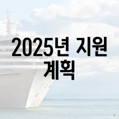 2025년 지원 계획