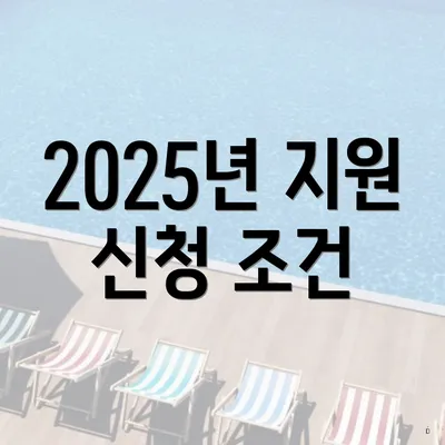 2025년 지원 신청 조건