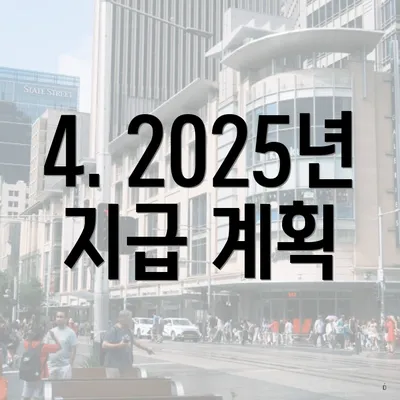 4. 2025년 지급 계획