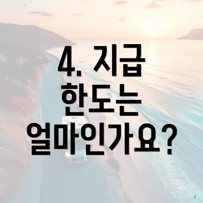 4. 지급 한도는 얼마인가요?