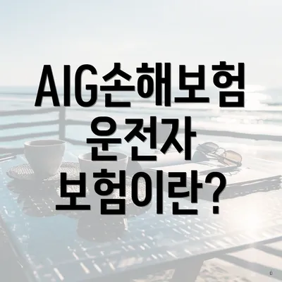 AIG손해보험 운전자 보험이란?