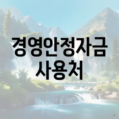 경영안정자금 사용처