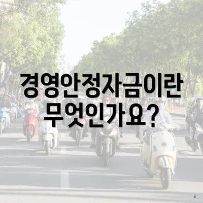 경영안정자금이란 무엇인가요?