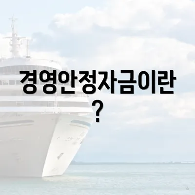 경영안정자금이란?