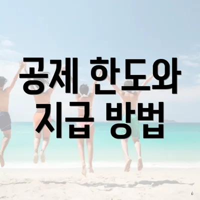 공제 한도와 지급 방법