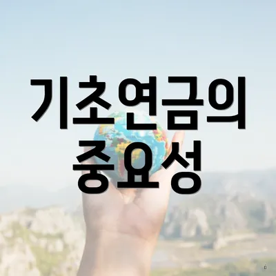 기초연금의 중요성