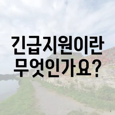 긴급지원이란 무엇인가요?