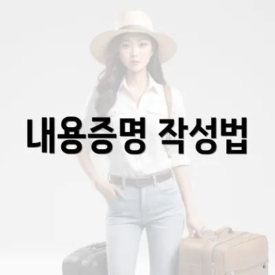 내용증명 작성법