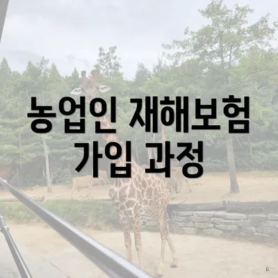 농업인 재해보험 가입 과정