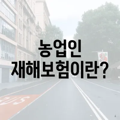 농업인 재해보험이란?