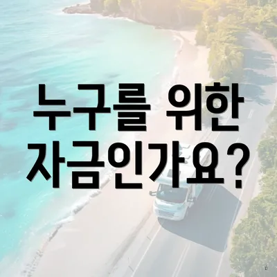 누구를 위한 자금인가요?