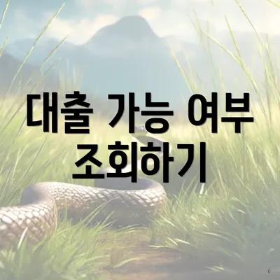 대출 가능 여부 조회하기