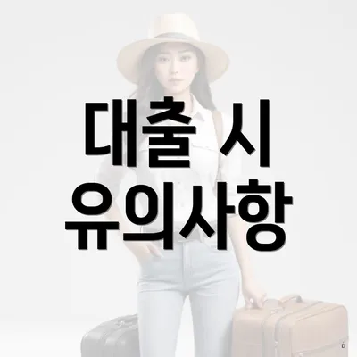 대출 시 유의사항
